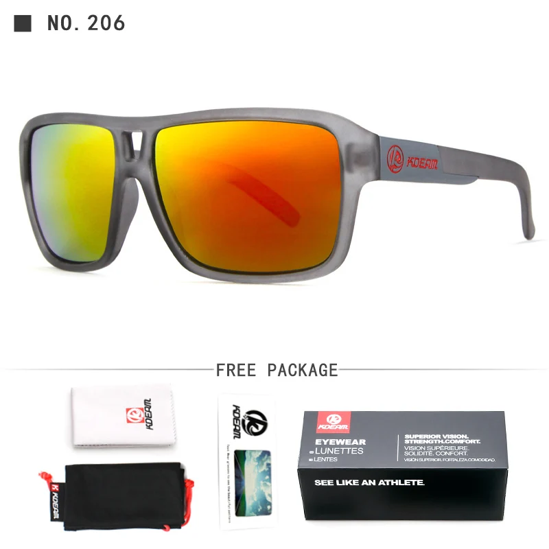 Поляризованные солнцезащитные очки с защитой от ультрафиолета, мужские пляжные спортивные солнцезащитные очки, Полароид, унисекс, 60' мм, квадратные солнцезащитные очки, посылка - Цвет линз: C206