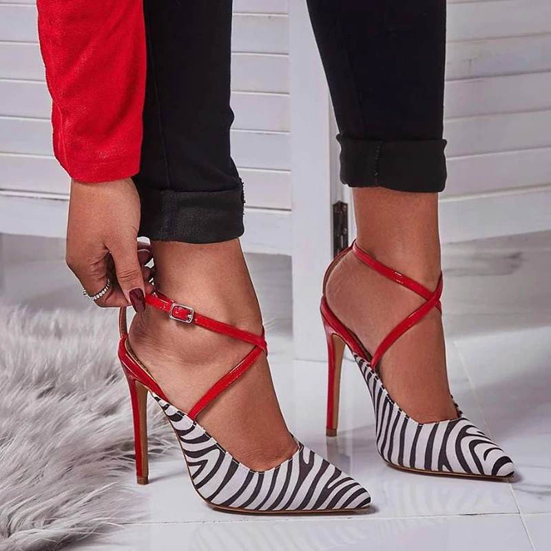 

Rimocy sexy pointed toe Gladiator Narrow Band Pumps 2019 spring summer fashion thin high heels sandals woman shoes sandalias