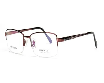 

MONGOTEN Business Pure Titanium Men Fashion Half Rim Progressive Multi-focal Lens Eyewear Silver See Near Far Goggle Eyeglasses