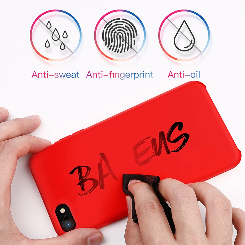 Funda de teléfono de silicona líquida Baseus 8 para iPhone 7 Plus Capinhas Funda Original de lujo para iPhone 8 Funda para teléfono