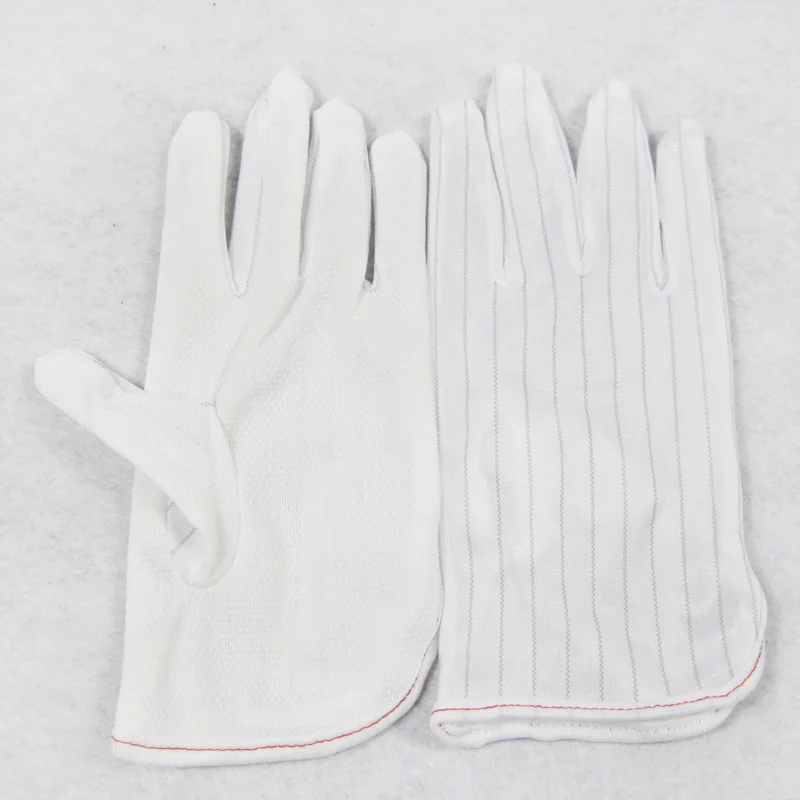 Anti-static Anti-skid White Gloves ESD BGA Repairing Soldering Working Antiskid New Polyester Glove