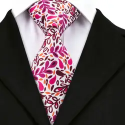 A-1244 шелк принт Для мужчин s галстуки шеи галстуки белый Розовый и красный цвет Цветочные Галстуки для Для мужчин свадебные Бизнес костюм с