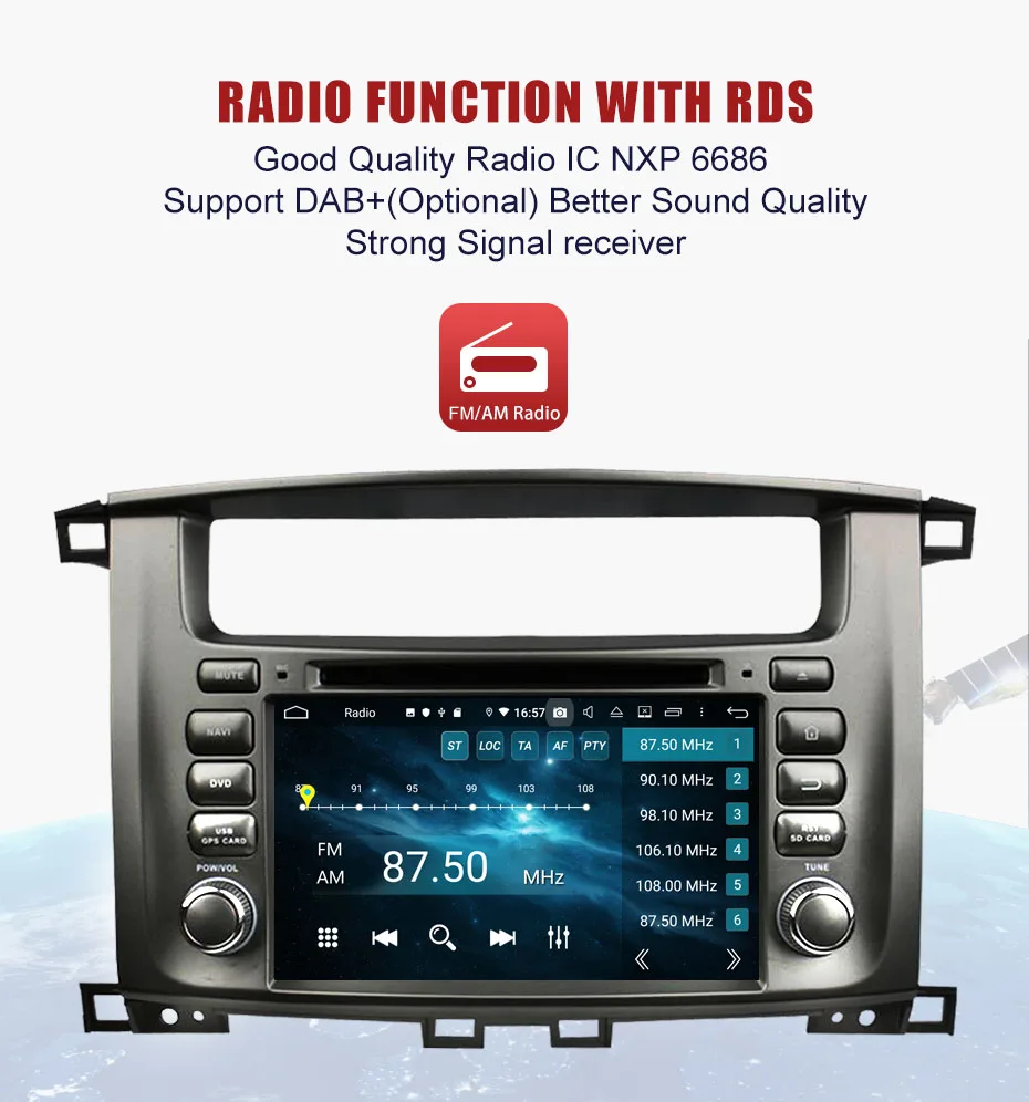 Cheap KANOR Android 9.0 Octa Core 2 Din Car Radio For Toyota Land Cruiser 100 Car Radio Audio Video Player 2 Din GPS Multimedia 3