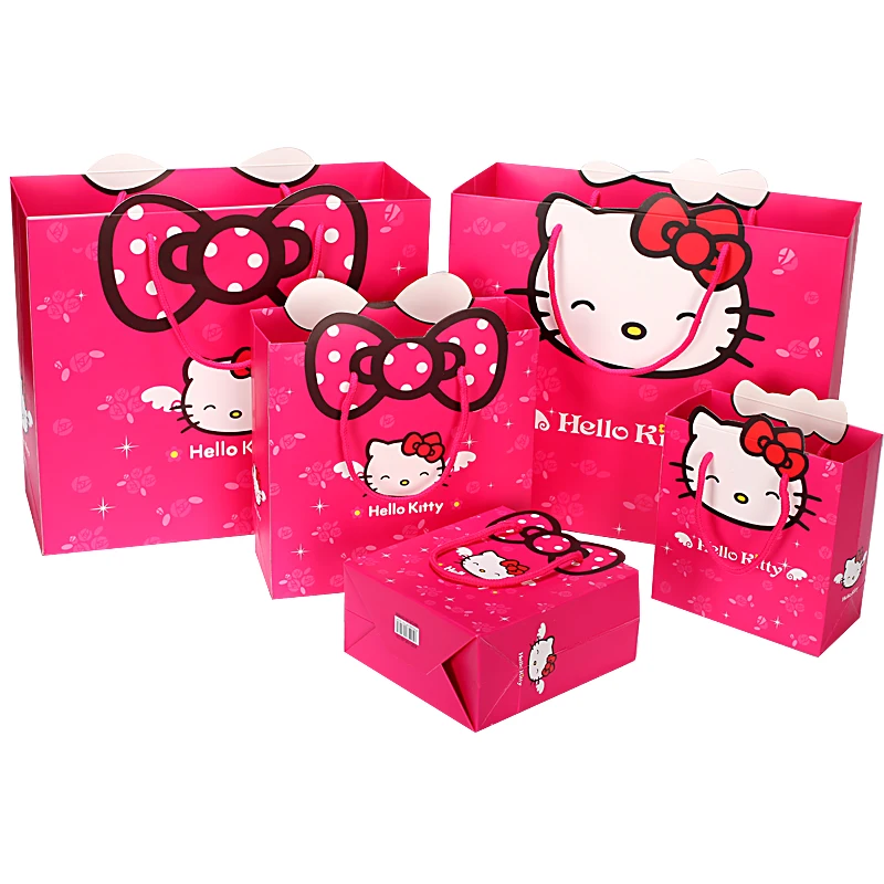 Cute Pink Hello Kitty Paper Gift Bag for Wedding Favors Gift Bags With