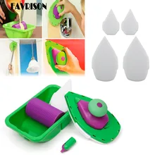 FAVRISON точки и Краски толкателем и лоток комплект Бытовая живопись кисти декоративные инструменты+ 4 шт губка для краски APJ Лидер продаж