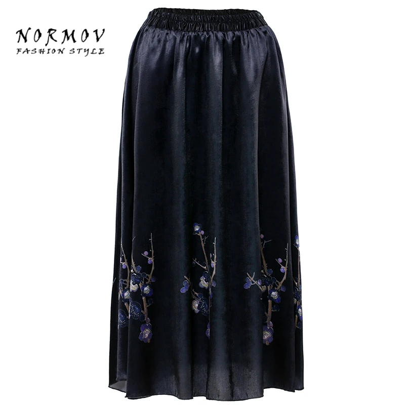 

NORMAL Woman'S Skirt Casual Summer 2018 Sexy Slim Floral Vintage Ladies Printed Skirt Spandex Five Color Large Size Skirt