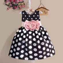 2016 Summer Baby Kids Kid Princess Dress Girls Party Dress Polka Dot Flower Gown Fancy Dresses