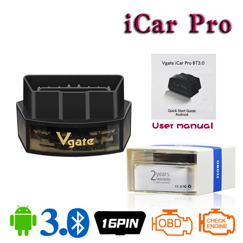 Vgate iCar Pro OBD II Bluetooth 3,0 ELM327 сканер автомобиля сканирующий диагностический инструмент низкая мощность для Android Автомобильные аксессуары