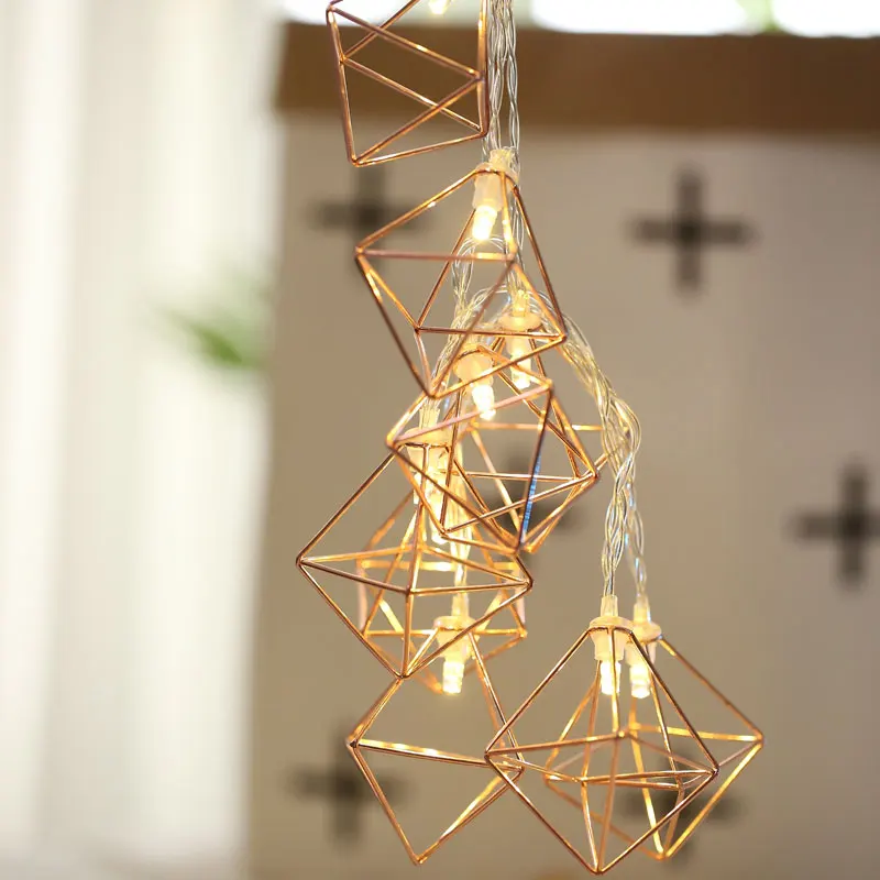 

40 Led Fairy Nordic Rhombus Battery Plug USB String Lights 4m LED guirlande Decoration For Christmas Garland On The Window