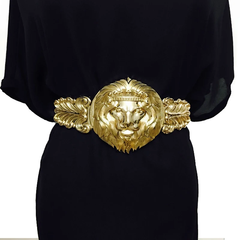 Buy Golden Lion Head Waist Belts Fashion Women's Metal