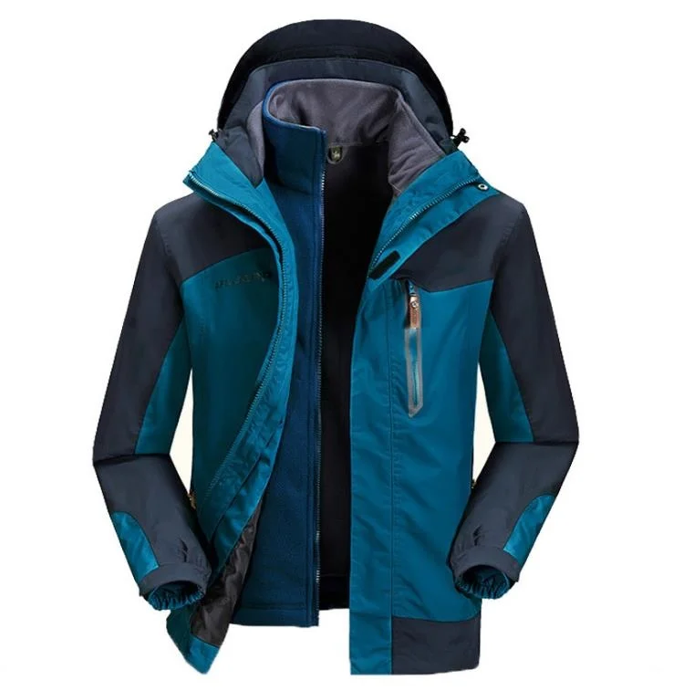 

New Brand Outdoor Jacket Waterproof Sports Men Windproof Climbing Hiking clothes skiing jacket winter jacket 3 in 1 J-022