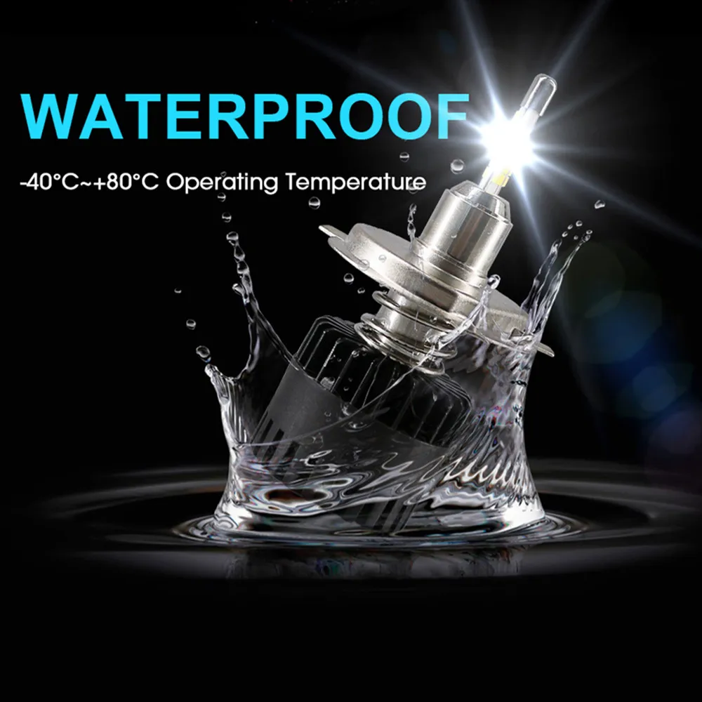 Inlong 2Pcs H4 LED Headlight Bulbs H11 H1 H7 9005 9006 SAM Chips 80W 10800LM 6500K Car Led Auto Hea - 33001010716