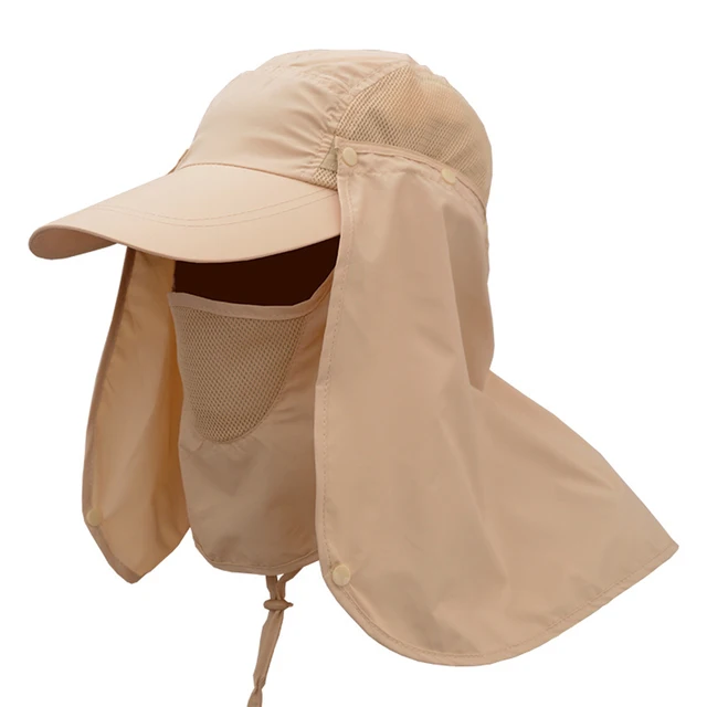 Women Hiking Caps Outdoor Full Face Cover Sun UV Protection Folding
