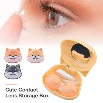 

Contact Lens Case Cartoon Animal Series Cute Mini Plastic Contact Lens Organizer with Mirror Tweezer