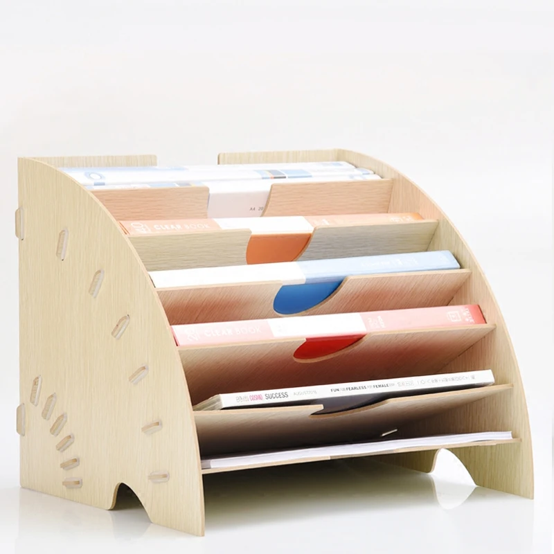 DIY مجلة المنظم متعدد الطبقات مكتب المنظمون حامل كتب الخشب تخزين منظم رف حامل رف الفرح الزاوية