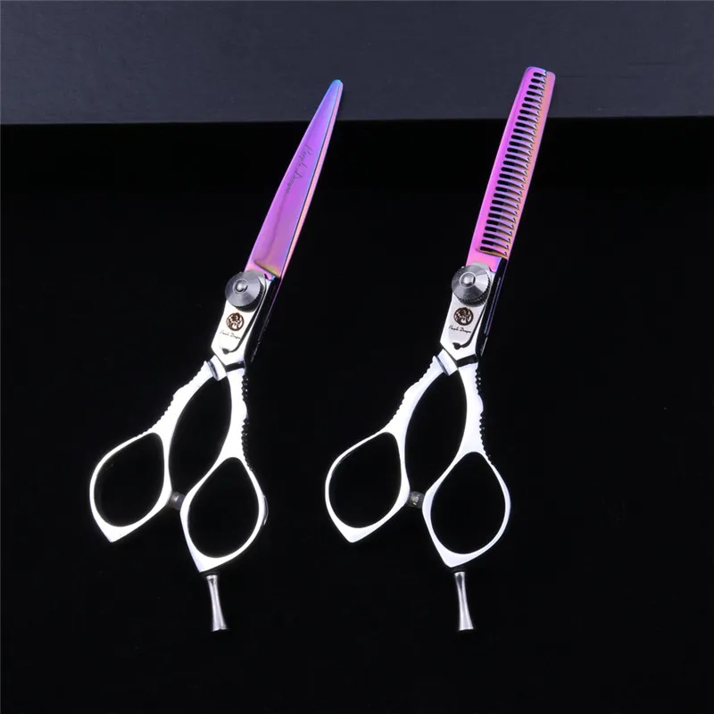 

Purple Dragon TOP GRADE Sliver Hairdressing Scissors 6 inch 440C 62HRC Barbers Cutting Scissors Thinning Shears Hair Scissors