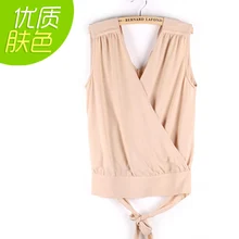 Ультраэластичный женский летний топ без рукавов с v-образным вырезом