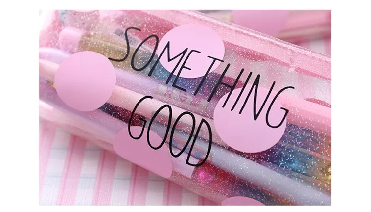 Милый Кот прозрачный пенал для девочек розовый ПВХ ручка сумка принадлежности для школьников, студентов канцелярские принадлежности Пенал