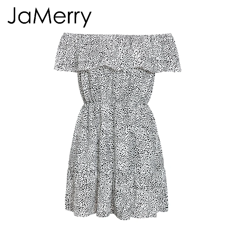 JaMerry/винтажное сексуальное короткое платье с открытыми плечами и рюшами в