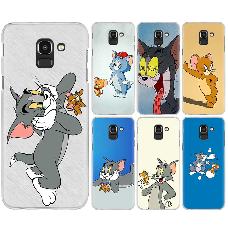 

Cartoon Cute Tom and Jerry Case Cover for Samsung Galaxy A50 A20e A70 A40 A20 A6S A8S S10 S10e S105G Plus Hard PC Phone Shell