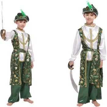 

Halloween purim Cosplay Costume Set Arab Prince Stage Shows Holiday Cosplay Clothing for boy Middle East Prince