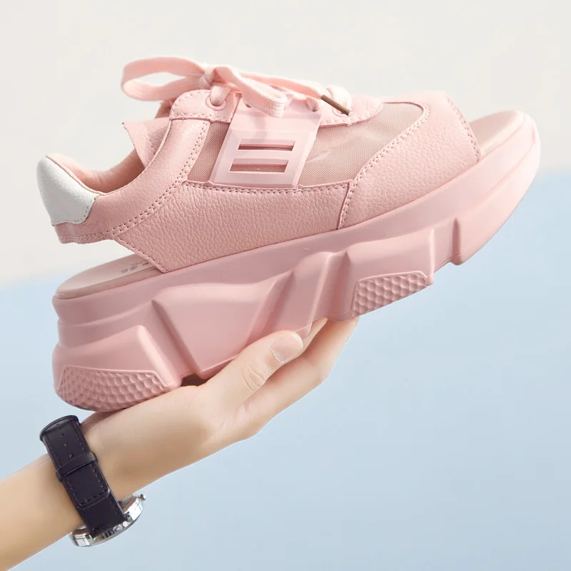 

Summer Women Sandals Leather Buckle Platform Women Thick Soled Beach Sandal Casual Chunky Woman Shoes Slippers Slides Dropship