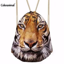 Coloranimal мешок Drawstring Дизайн принтом тигра строку рюкзак Для мужчин Homme путешествия Softback мешок для мальчиков подросток Школа Книга