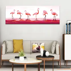 Акварельные Фламинго животного книги по искусству Холст Картина Принт плакат для гостиная, спальня Nordic стены плакаты украшения дома без