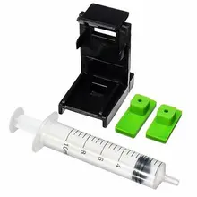 3in1 cartucho de recarga tinta clipe + 2 pçs borracha almofadas seringa kit ferramenta para hp 60 61 62 63 65 122 121 301 302 664 652 304 tinta