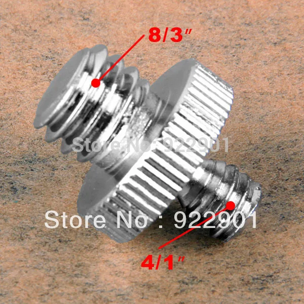 

silver 1/4" to 3/8" adapter small male Screw Adapter for Tripod & Monopod 1/4-3/8 inch