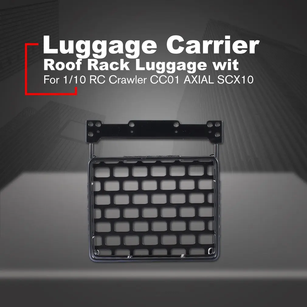 

Metal Roof Rack Luggage Carrier w/ Front & Rear Lights for 1/10 RC Car Rock Crawler HIP CC01 AXIAL SCX10 RC4WD D90 Model Parts