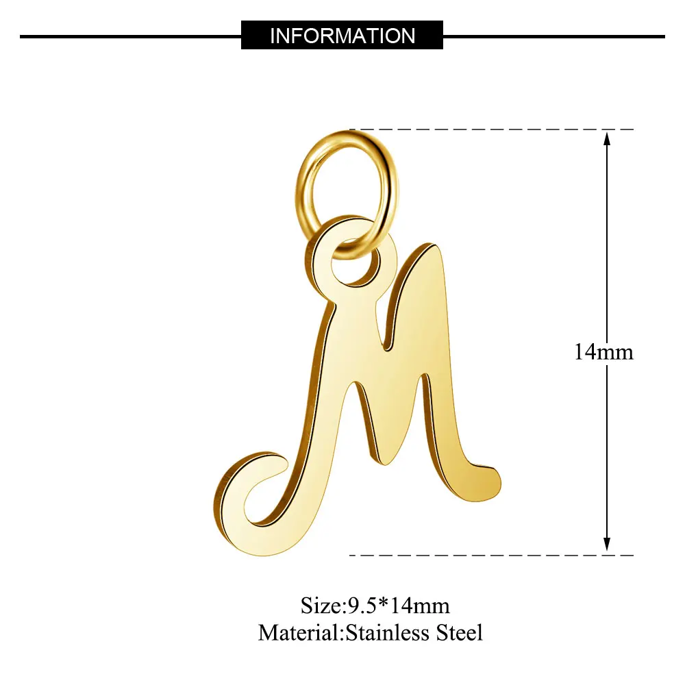 5 шт./лот,, нержавеющая сталь, алфавит, амулеты Vnistar Initail, ручная работа, ювелирные изделия, A-Z, английские буквы, подвески