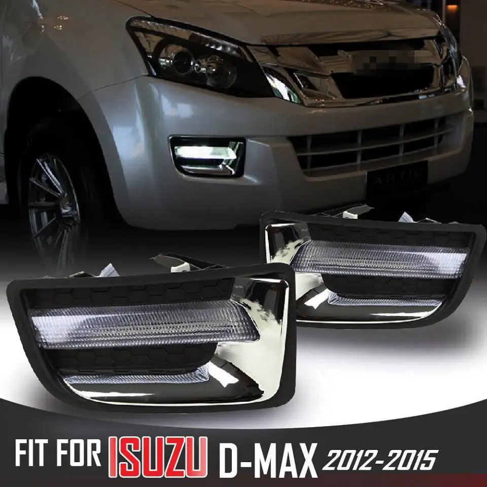 

LED Car Driving Daylight DRL Daytime Running Lights Fog Lamp For Isuzu D-MAX 2013 2014 2015