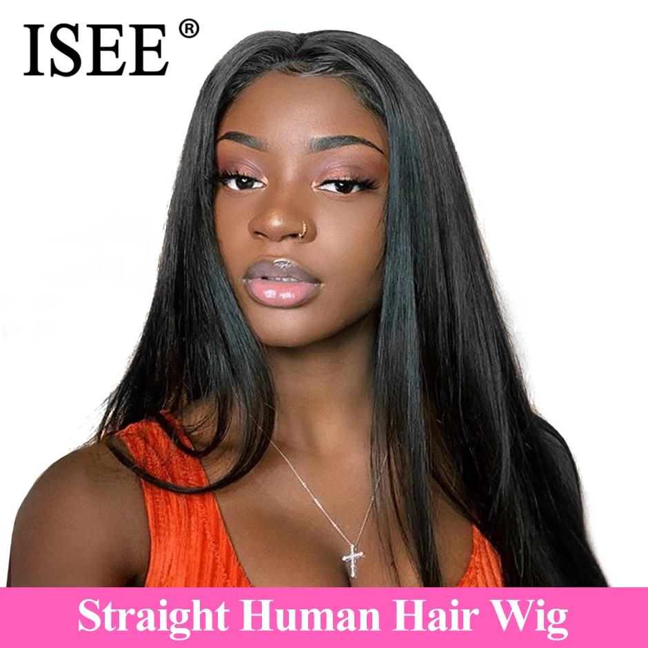 

ISEE HAIR Straight Lace Front Wig Remy 360 Lace Frontal Wig 150% Density 13X4/13X6 Malaysian Straight Lace Front Human Hair Wigs