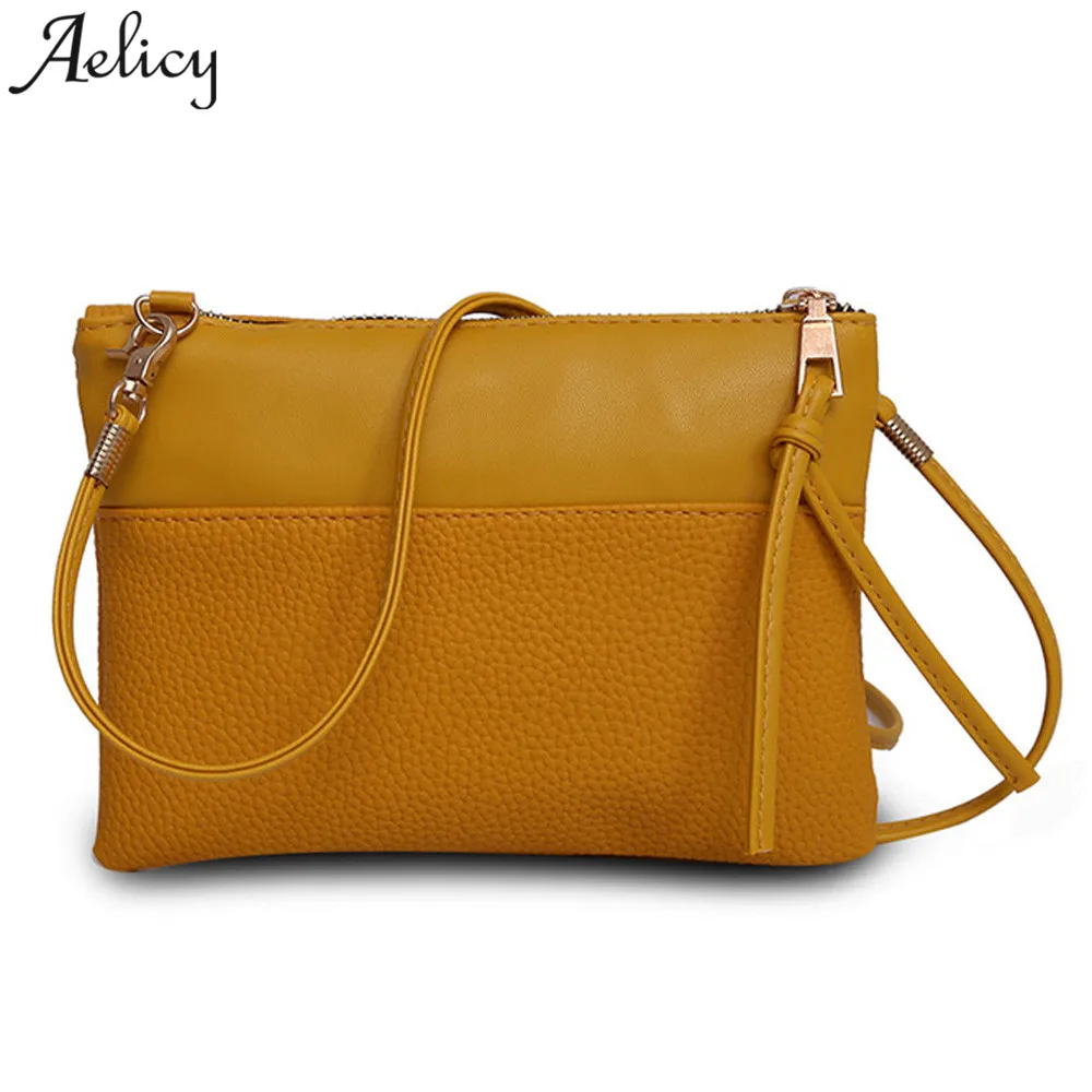 

Aelicy Women Shoulder Bags Small Satchel Simple Design Female Crossbody Bag Soft PU Leather Zipper Flap Messenger Bags Sac Femme