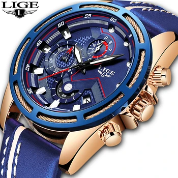 

Gift LIGE Watch Men Fashion Sport Quartz Clock Leather Mens Watches Top Brand Luxury Waterproof Business Watch Relogio Masculino