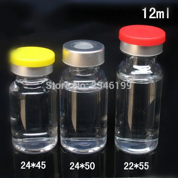 Флакон стеклянный прозрачный с пробкой из бутилкаучука 12 мл 100 шт.|packing bottles|12ml