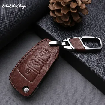

1 Piece Genuine Leather Car Remote Key Fob Case Cover Holder Skin Shell For AUDI A1 A3 A4 A6 Q3 TT Q7 S3 Keychain Accessories