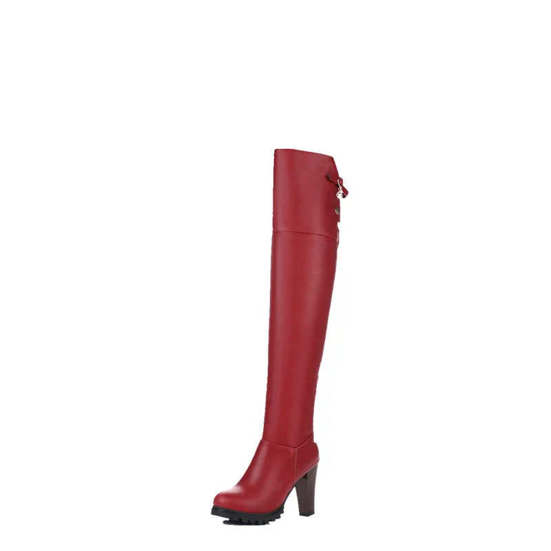 Г. Новые Брендовые женские ботинки, большой размер 32-45 пикантная женская обувь на тонком высоком каблуке без шнуровки высокие сапоги для вечеринки, танцевальные цвета: красный - Цвет: red
