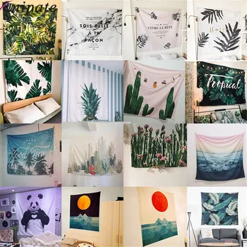 

Enipate Nordic Tapestry Girlish Plant Wall Hanging Cloth Panda Wall Art Carpet Living Room Decoration 145x125cm /195x145cm
