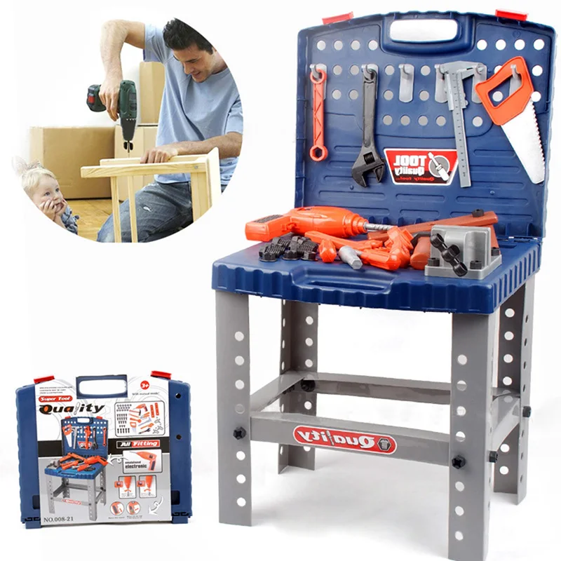 

Portable Toolbox Educational Intelligence Toy Electric Maintenance Tools Repair Kit Simulation DIY Tool Stand/Table/ for Child