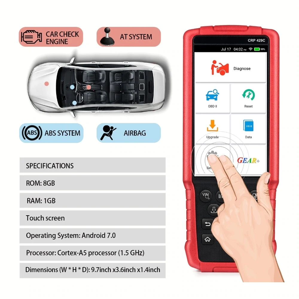 Запуск CRP429C для двигателя/ABS/SRS/AT+ 11 сервис OBD2 считыватель кода сканер obd Авто диагностический инструмент