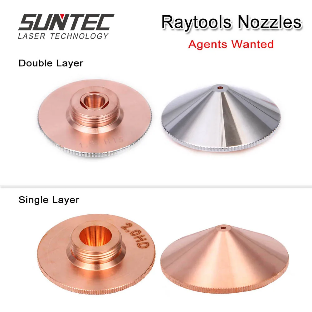 Suntec Laser Nozzle Double Layers Dia.32mm Caliber 4.5 5.0 mm for bodor raytools laser Machine