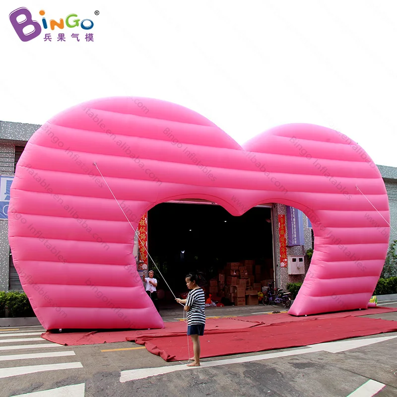 Customized 12X7 meters valentines inflatables heart arch promotional