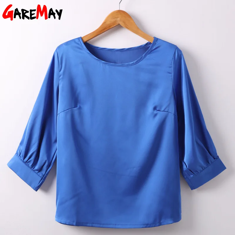 Garemay Feminine Satin Blouse Work Wear Plus Size Silk Blouse Women Summer Top Femme Office Shirt Women Blouse For Woman Garemay Feminine Satin Blouse Work Wear Plus Size Silk Blouse Women Summer Top Femme Office Shirt Women Blouse For Woman
