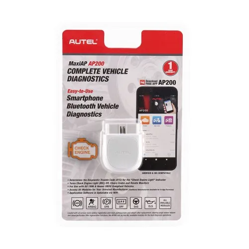 Autel MaxiAP AP200 Bluetooth OBD2 считыватель кода с полной системой диагностики AutoVIN TPMS IMMO сервис для семьи DIYers упрощенный