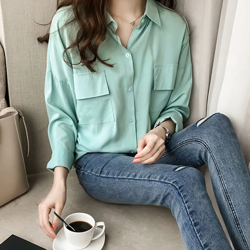 

Fashion Long Sleeve Office Shirt Casual Tops 2019 Women Blouses Blusas Femininas