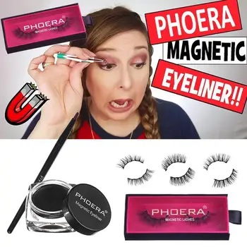 

1 Set Magnetic Liquid Eyeliner Gel False Fake Eyelashes Perfect 3D Eye Lashes Makeup Set Strong Five-Magnetic