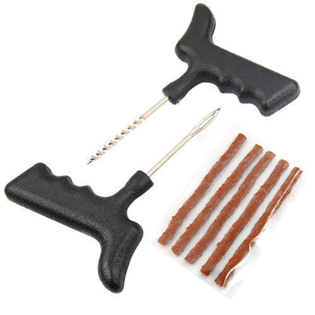 Motorcycle Car Tubeless Tyre Puncture Repair Plug Kit with 5 Stripsin