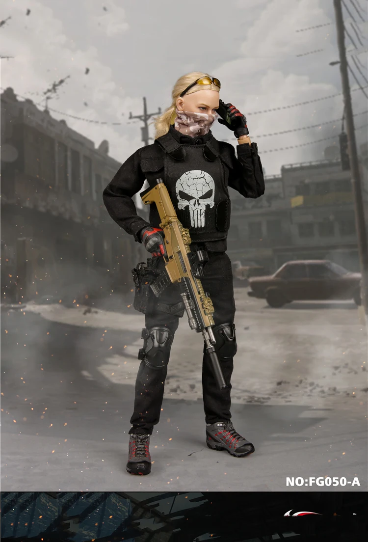 

1/6 Female VIP Security Team Black and Golden Clothes Set Models for 12'' Female Action Figures Bodies
